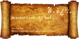 Wunderlich Ábel névjegykártya